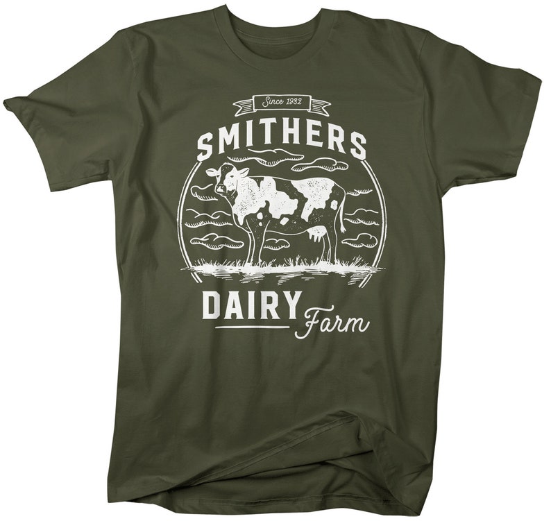 Men's Personalized Farm Tshirt Vintage Dairy Farmer Etsy