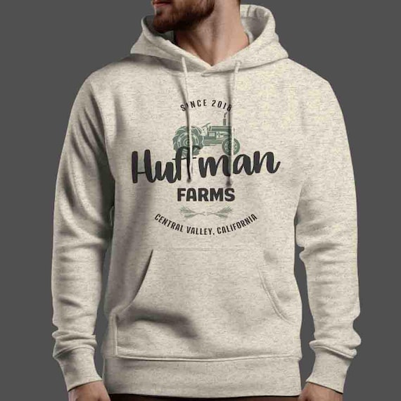 Men's Personalized Farm Hoodie Custom Tractor Vintage Wheat Name Pullover Sweatshirt Business Farmer Logo Badge Rustic Gift Idea