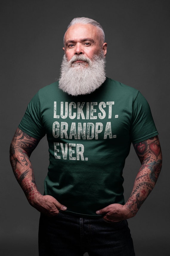 Men's Grandpa T Shirt Luckiest Grandpa Shirts St. Patrick's Day TShirt Father's Day Gift Idea Tee Family Shirts