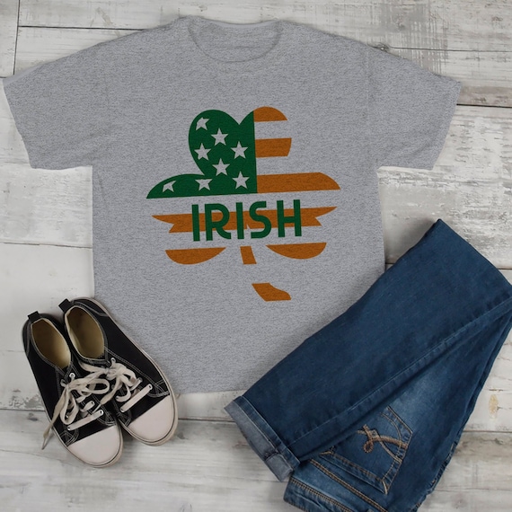 Kids Irish Clover T-Shirt Patriotic St. Patrick's Day Shirt American Flag Ireland Pride Shirt Toddler Tee