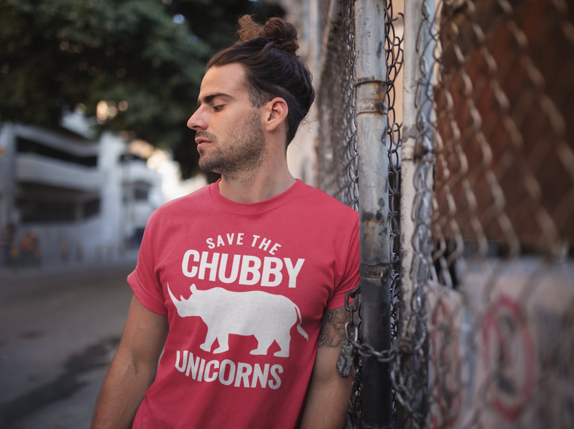 Men's Funny Chubby Unicorn T Shirt 