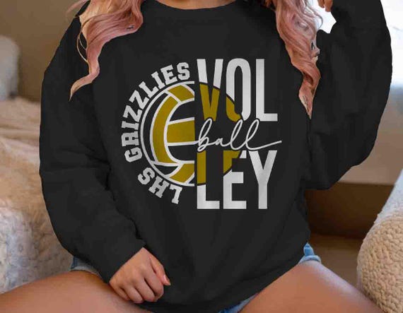 Men's Personalized Volleyball Sweatshirt Custom Volley Jersey Crewneck Long Sleeve Dad Mom Team Baller Custom Men's Fleece Gift Idea