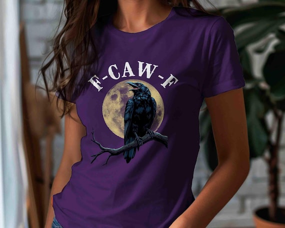 Unisex Witch Shirt Funny Halloween T Shirt F Caw F Crow Raven Tee Costume Witches Riding Tshirt F Off Inappropriate Tshirt Shirt Gift Woman