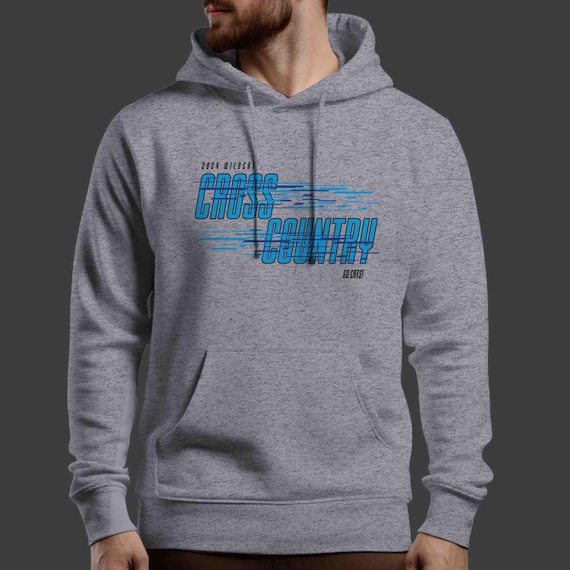 Men's Personalized Cross Country Hoodie Custom CC Dad Customizable Mom Athletic Apparel Sweatshirt Race Runner Running Unisex Gift Idea