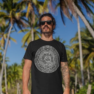 Men&#39;s Mayan Calendar T-Shirt Aztec Shirts Native Shirt Mayan T Shirt Mayan Empire Gift Idea Calendar Shirts
