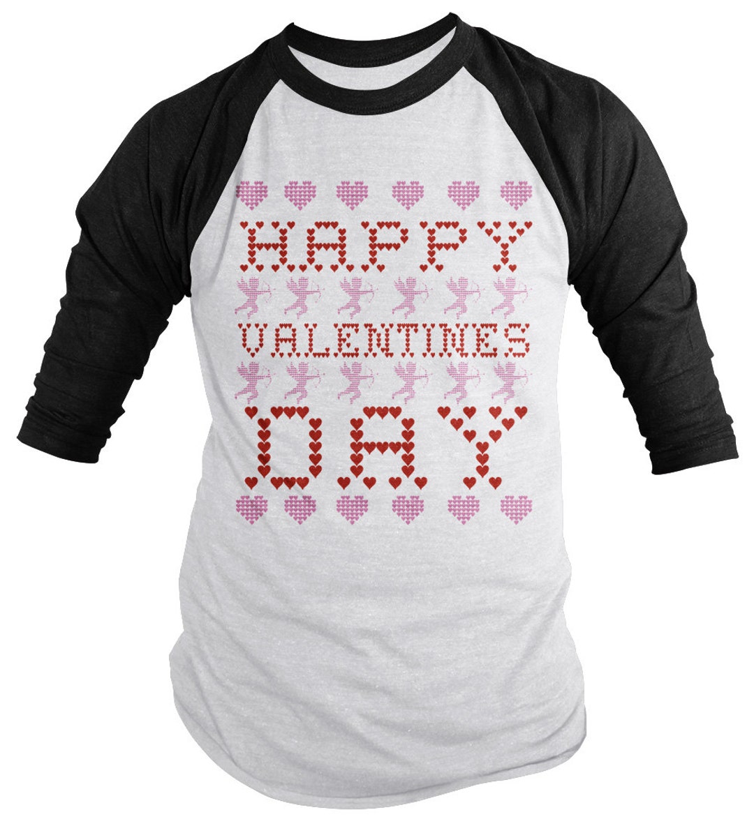 Ugly Happy Valentine's Day 3/4 Sleeve Raglan Shirt Cupid - Etsy