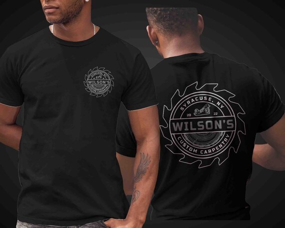 Men's Custom Carpentry Shirt Personalized Company Carpenter Woodwork Wood Construction T Shirts Contractor Logo Business TShirt Unisex