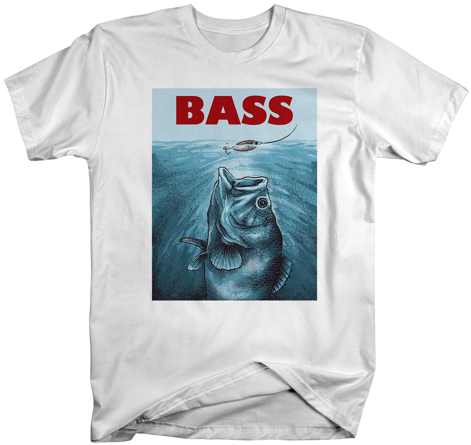 Funny Bass Fishing TShirt Guys Bobbers Canotta : : Moda
