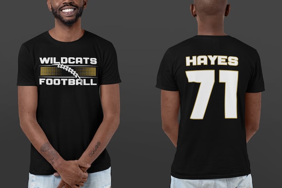 Men's Personalized Football T Shirt Custom Football Dad Shirt Personalized Sleek Athletic Team Rear Printed Custom Unisex Shirts Gift Idea