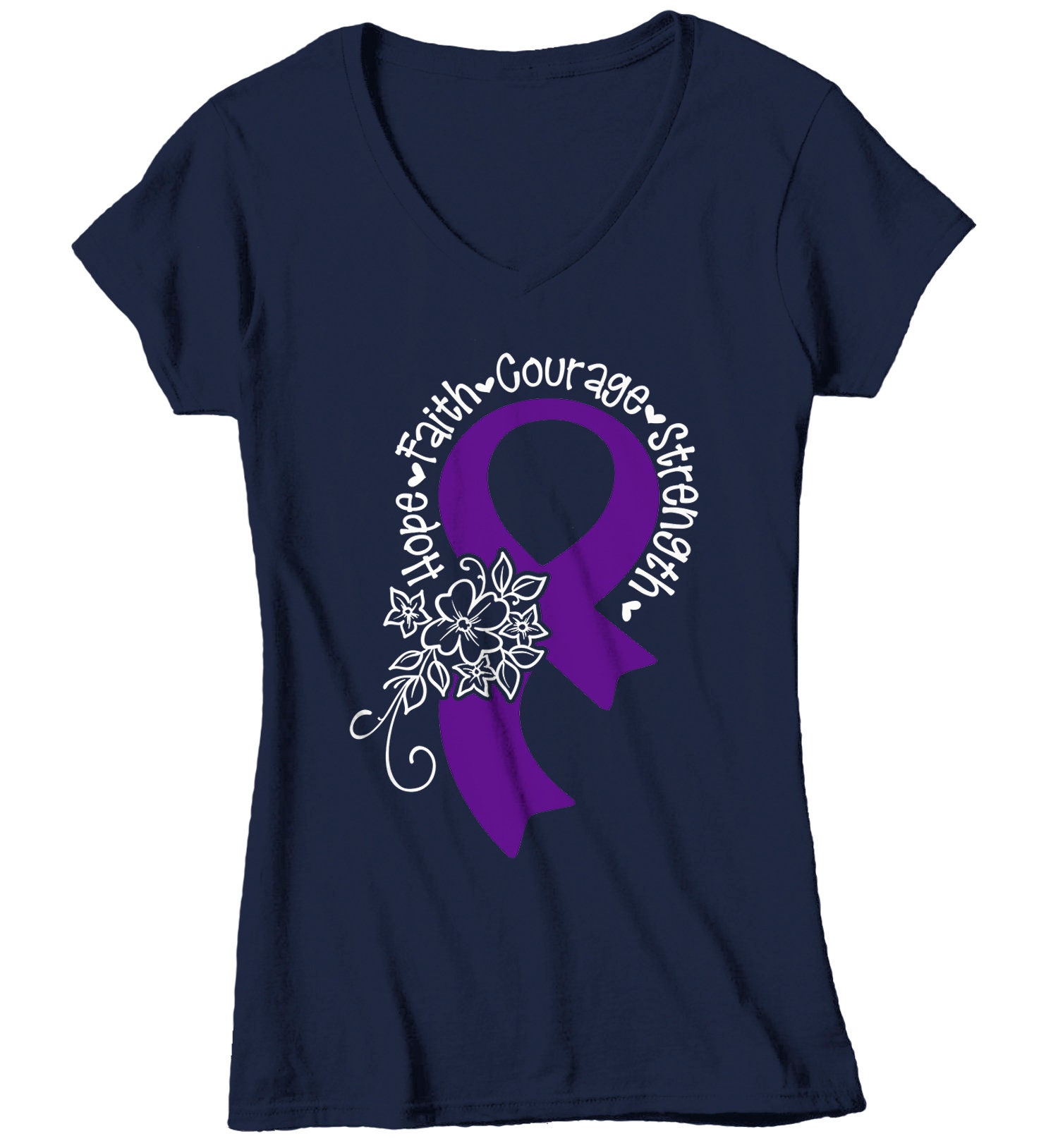 Women's Purple Ribbon T-Shirt Lupus Shirt Fibromyalgia | Etsy