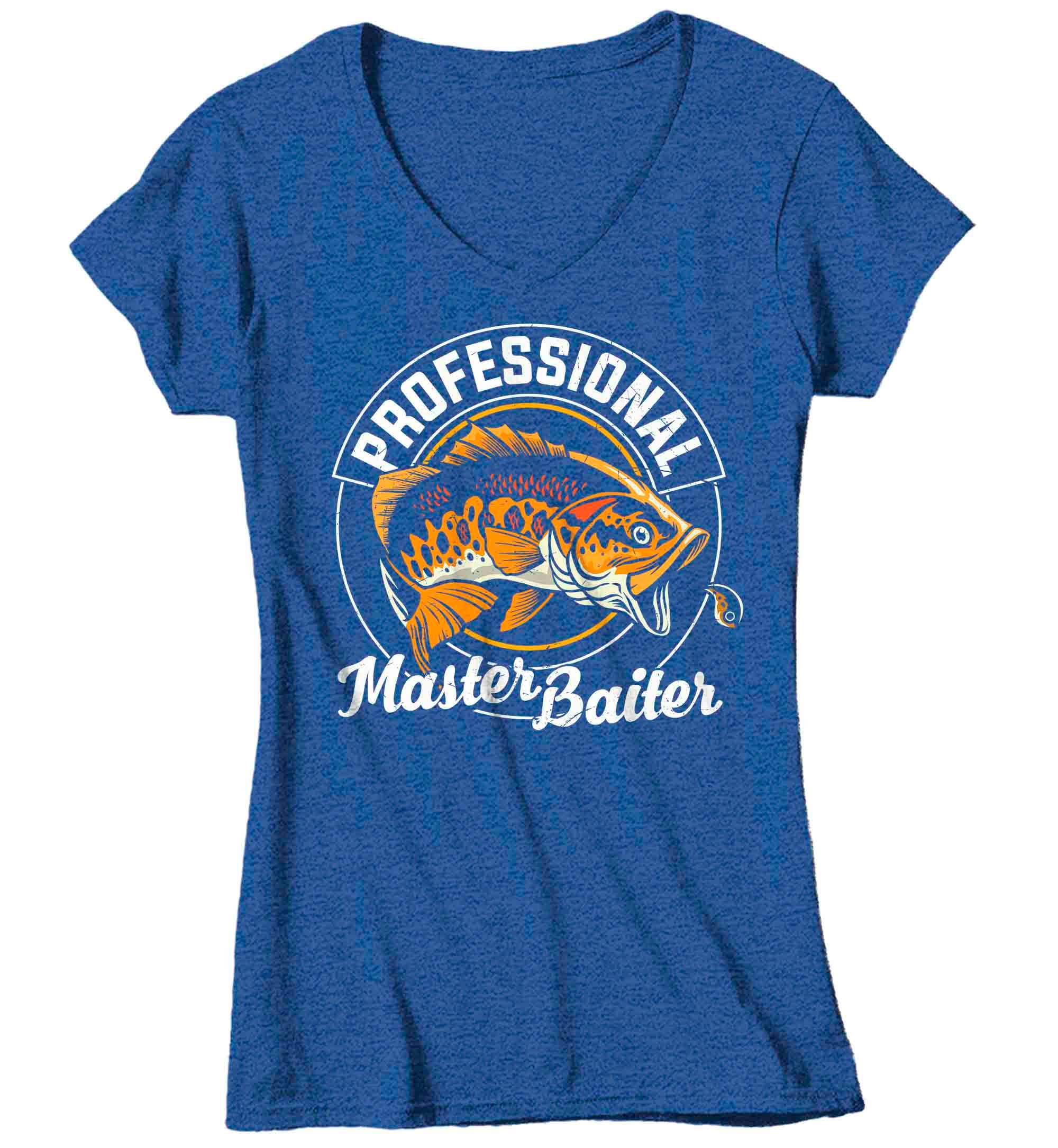 Women's Funny Fishing T-shirt Professional Master Baiter Vintage Shirt  Fisherman Gift Humor Bass Fish Tee Ladies Graphic Tee -  Norway