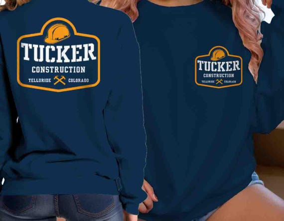 Men's Custom Construction Sweatshirt Personalized Hardhat Hammer Builder House Remodeling Crewneck Pullover Contractor Logo Business Unisex