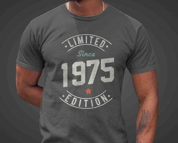 Men's 1975 Vintage Birthday Shirt 50th Birthday Gift T Shirt Bday Gift Unisex Limited Edition Tee 50 Bday Man For Men Women Bella Canvas