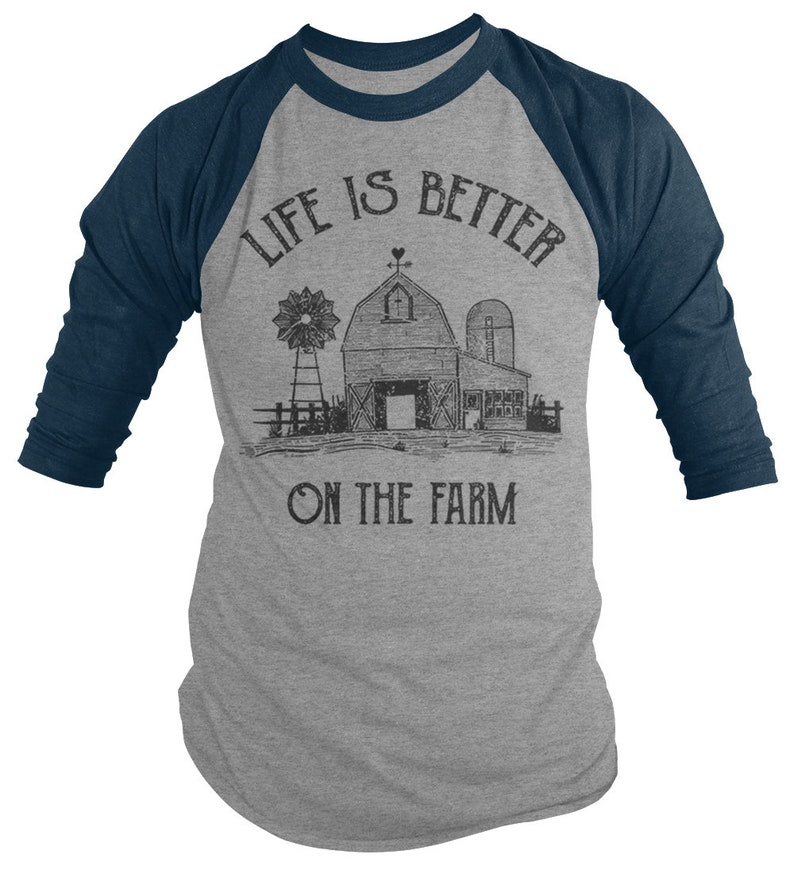 Men's Vintage Farm TShirt Life Better On Farming Shirt Etsy