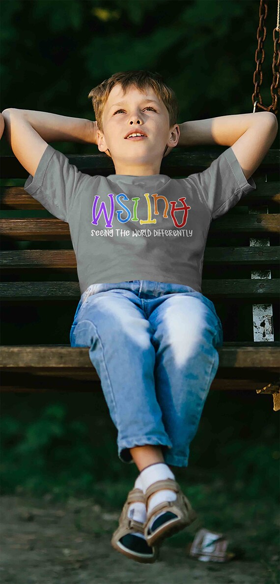 Kids Autism Shirt Seeing The World Differently T Shirt Autism Tee Not Less Shirt Support Autism Awareness Shirt Boy's Girl's Youth