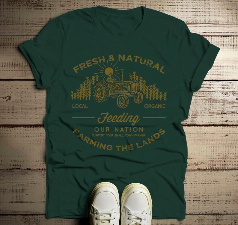 Men's Farming the Land T Shirt Vintage Farmer Shirts Corn Etsy