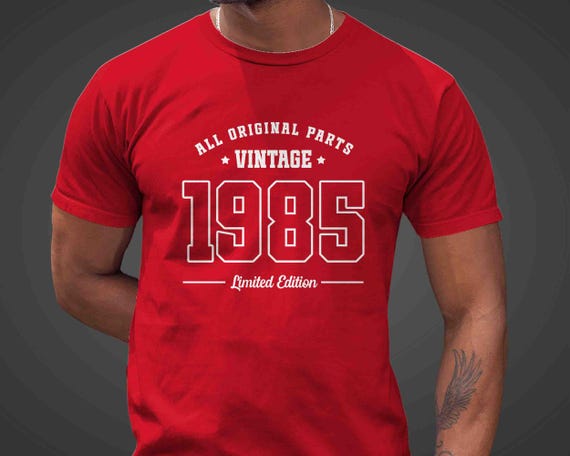 Men's Vintage 1985 Birthday Shirt 40th Birthday Gift 40 T Shirt 1985 Unisex Limited Edition Tee Turning Year Old All Original Parts Unisex