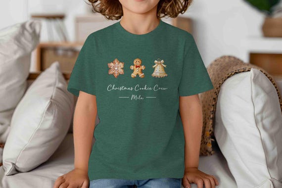 Personalized Christmas Cookie Crew Shirt Custom Name Tee Baker Gift Idea Group Holiday TShirts For Kids Youth Unisex