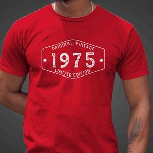 Men&#39;s Vintage 1975 Birthday Shirt 50th Birthday Gift 50 T Shirt 1975 Unisex Limited Edition Tee Turning 50 Year Old Bday Man For Men Unisex