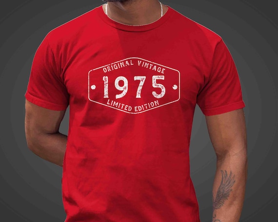 Men's Vintage 1975 Birthday Shirt 50th Birthday Gift 50 T Shirt 1975 Unisex Limited Edition Tee Turning 50 Year Old Bday Man For Men Unisex