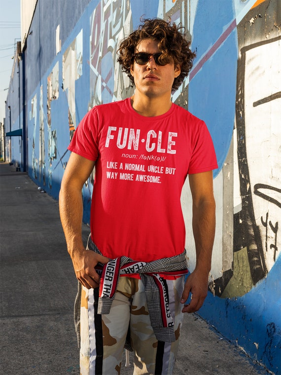 Men's Funny Uncle T-Shirt Funcle Shirt Gift Ideas Uncles Fun Saying Tee Father's Day Birthday Uncle Definition Shirts