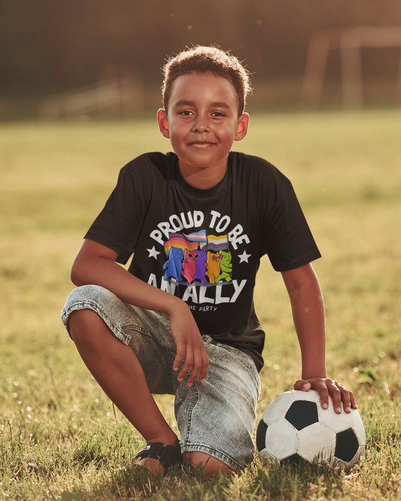 Kids Pride Ally Shirt LGBTQ T Shirt Support Proud Friend Cute Bears Join Party Shirts Inspirational LGBT Shirts Gay Trans Tee Man Youth