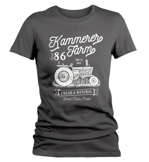Women's Personalized Farm T-Shirt Vintage Tractor Farmer Shirt Custom Tee Shirts Customized TShirt