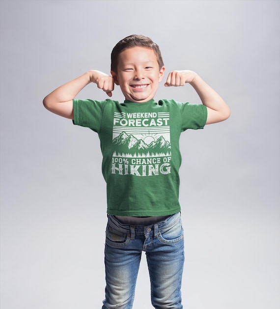 Kids Hiking T Shirt Weekend Forecast Shirt Chance Of Hiking Shirt Hiker Gift Love Hiking Tee Mountains Shirt Boys Girls