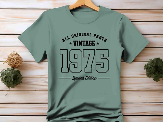 Men's Vintage 1975 Birthday Shirt 50th Birthday Gift 50 T Shirt 1975 Unisex Limited Edition Tee Turning 50 Year Old Bday Man For Men Unisex