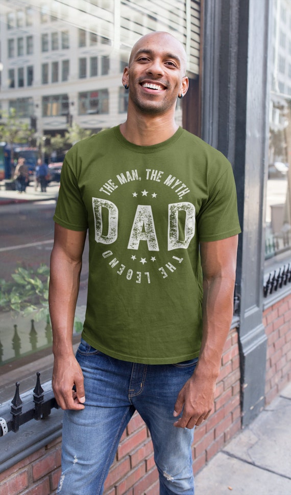 Men's Dad T Shirt Man, Myth, Legend Daddy TShirt Father's Day Gift Idea Tee Grunge Distressed Shirts