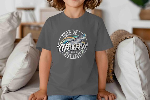 Kids Funny Gulf Of Mexico Shirt Forever Shirt Stay Salty T-Shirt Gift Idea Anti Maga Sea Turtle Gulf of America Unisex Graphic Tee Youth