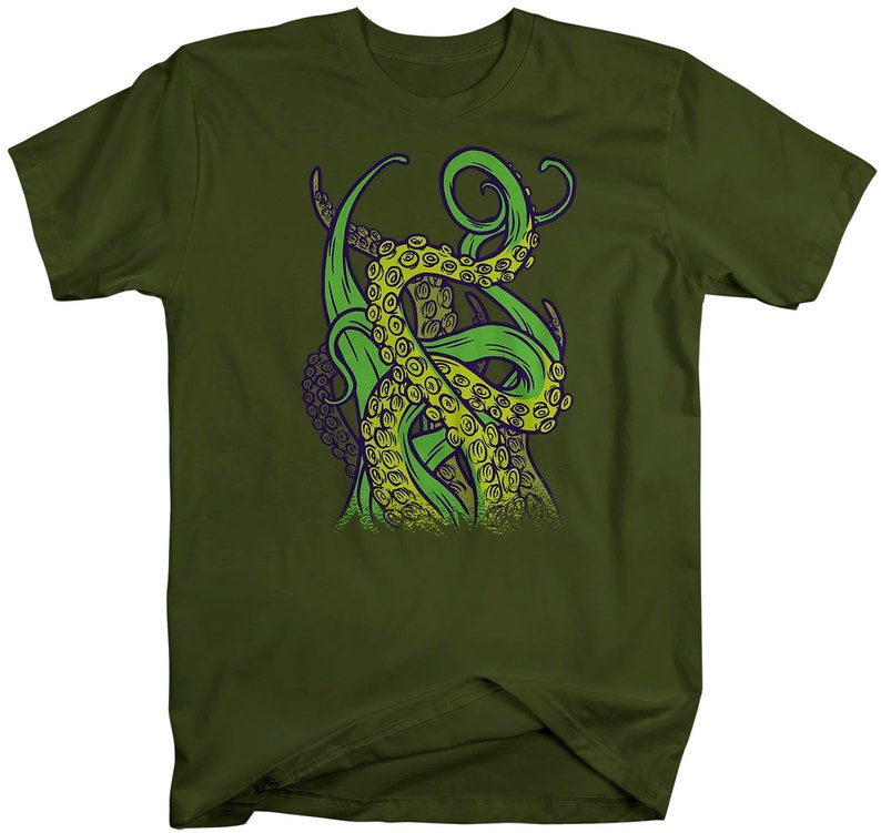 Men's Octopus T Shirt Tentacles Shirt Grunge Tee Aquatic Kraken Hipster Shirt Octopuses Gift Idea Man Unisex Man's zdjęcie 5