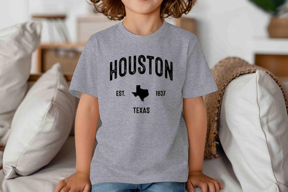 Kids Houston Texas Shirt Texas TShirt Athletic T Shirt Gift Idea For Him Texas Pride State Travel Gift Child Tee TX Southern Gift Unisex