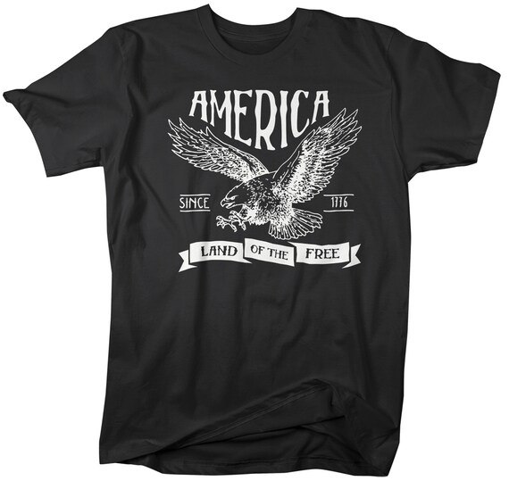 Men's Vintage America T-shirt Vintage Patriotic Shirts 4th