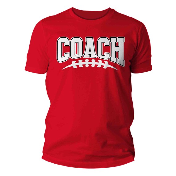 Men's Football Coach T Shirt Sports Shirt Team High School College Gift Idea For Him Pop Dad Laces Football Tee Sideline Unisex TShirt