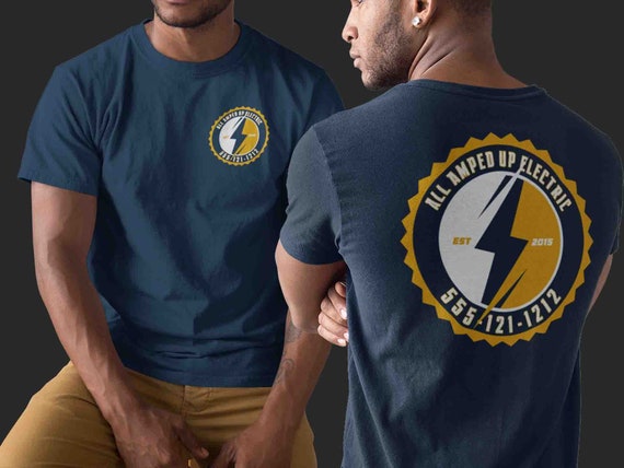 Men's Personalized Electrician Shirt Personalized Electrical Logo Electric Logo Construction T Shirts Custom TShirt Unisex Mans Gift Idea