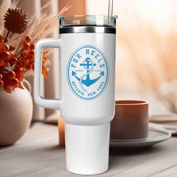 40 Oz Tumbler Boat Gift Custom Boat Cup XL Handle Handled Captain Drink To Go Boater Gift Boating Accessories Accessory Nautical Drinkware