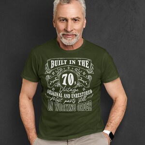 Men&#39;s Vintage 70&#39;s 1970&#39;s Birthday T-Shirt Fifty Shirt Gift Idea 50th 45th Decade Birthday Shirts Tee Original Shirt Man Unisex