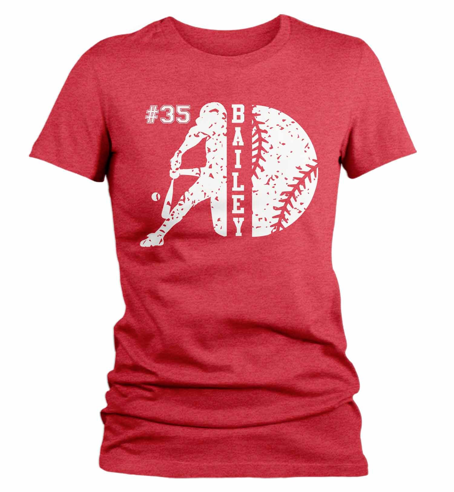 Women's Personalized Baseball T Shirt Custom Baseball Etsy