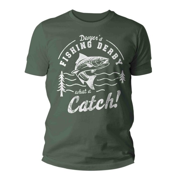 Men's Custom Fishing Shirt Personalized Fisherman T Shirts Fish Derby Trip Lake Bait Tackle TShirt Unisex Mans Gift Idea Angler Father's Day