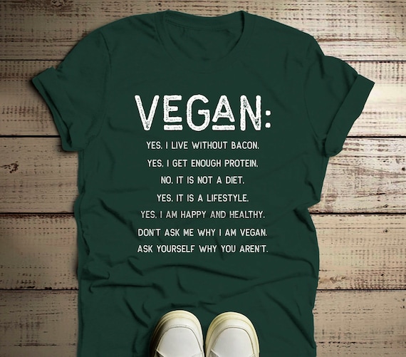 Men's Vegan T Shirt Vegans Tee Wording Saying Shirts What Is Vegan TShirt