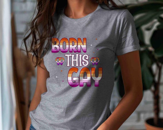 Men's Funny Lesbian Shirt Born This Gay Shirt Humor Rainbow T-Shirt Gift Idea Pride T Shirt Lesbian LGBTQ TShirt Unisex Tee Gift Support