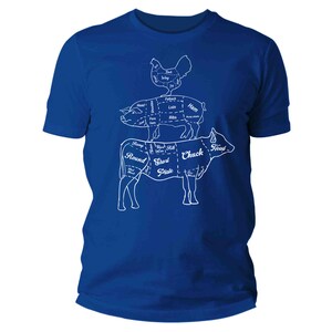 Butcher Cuts T-Shirt: Illustrated Meat Diagram, Chef BBQ Gift bild 9