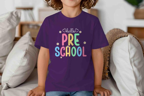 Kids Cute Preschool Grade Shirt Back To School TShirt Daisies Flower Daisy T-Shirt Hello Pre Pastel T Shirt Boho Unisex School Youth Gift