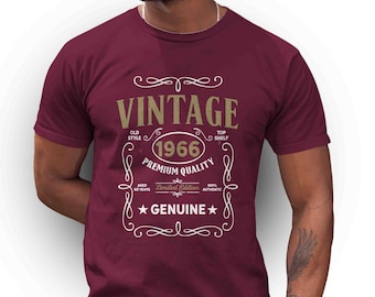 Men's Vintage 1966 60th Birthday T-Shirt Classic Fifty Shirt 60 Shirts Tee Man Unisex