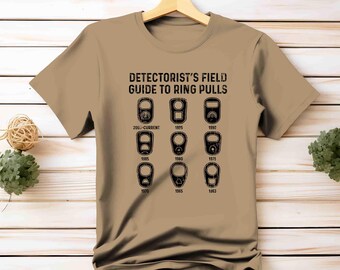 Metal Detecting Shirt - Detectorist's Field Guide to Ring Pulls - Vintage Can Tab T-Shirt - Treasure Hunter Gift