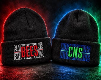 Custom Team Embroidered Beanie | Personalized School Spirit Hat | Basketball, Football & More