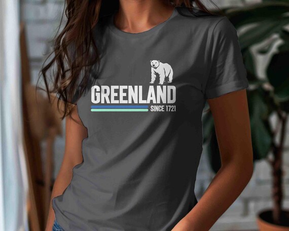 Men's Funny Greenland Shirt Shirt Polar Bear T-Shirt Gift Idea Anti Maga Since 1721 Not American Unisex Graphic Tee Grunge Anti Trump