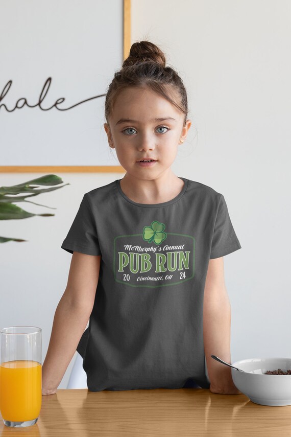 Kids St. Patricks Day Shirts Irish Family TShirt Luck Annual Run Ireland Custom Reunion Clover Logo Group Matching Customizable Unisex Youth