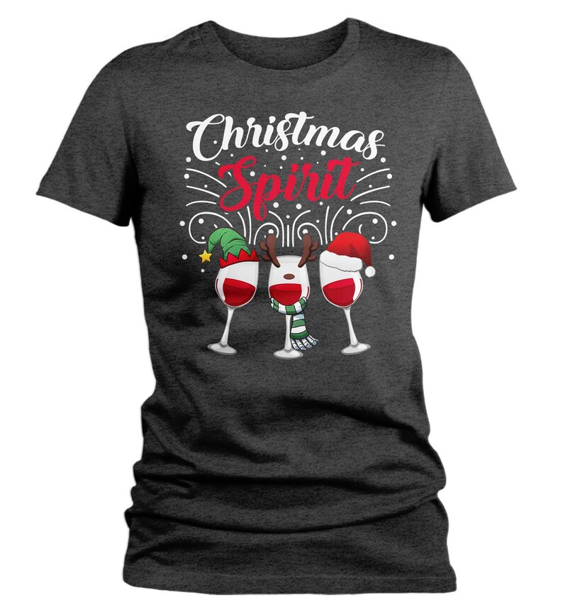 Women's Funny Christmas T Shirt Wine Shirt Wine Christmas Etsy